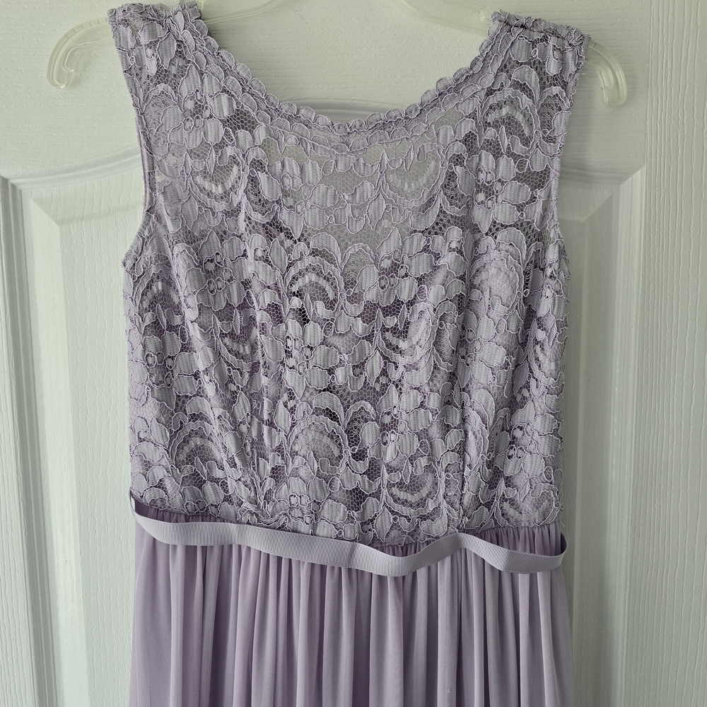 Davids Bridal Formal Prom Dress Lavender Lace & Chiffon - Picture 2 of 3